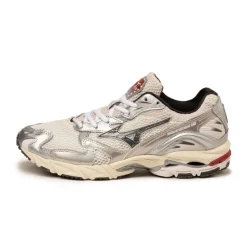 Mizuno Sneakers Végétaliens|Chaussures De Running Retro*Wave Rider 10 Snow White / Black Sand / Rythmic Red