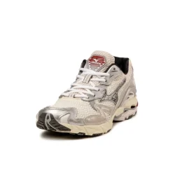 Mizuno Sneakers Végétaliens|Chaussures De Running Retro*Wave Rider 10 Snow White / Black Sand / Rythmic Red