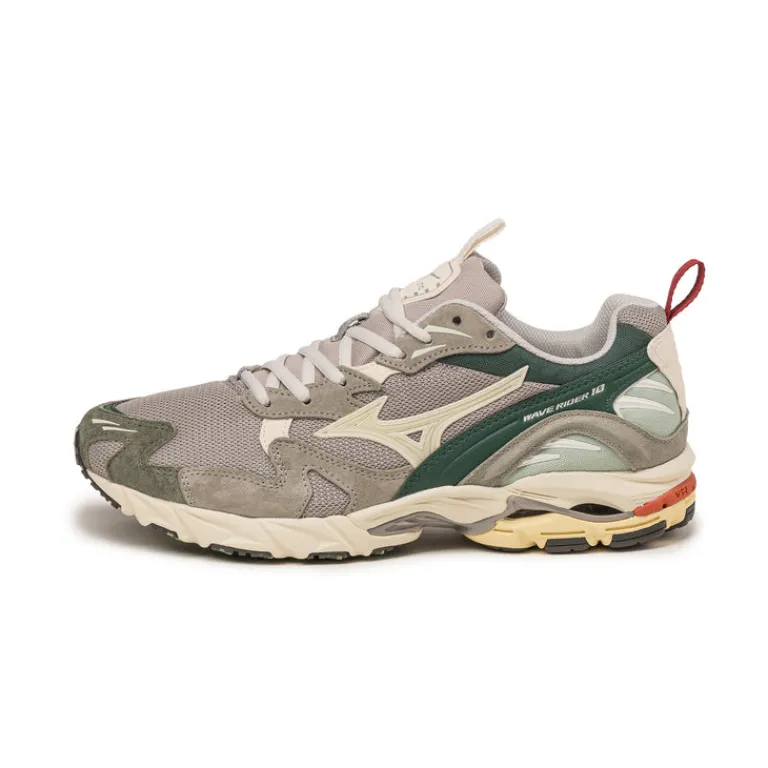 Mizuno Sneakers En Cuir|Chaussures De Running Retro*Wave Rider 10 Opal Gray / Pristine / Bistro Green