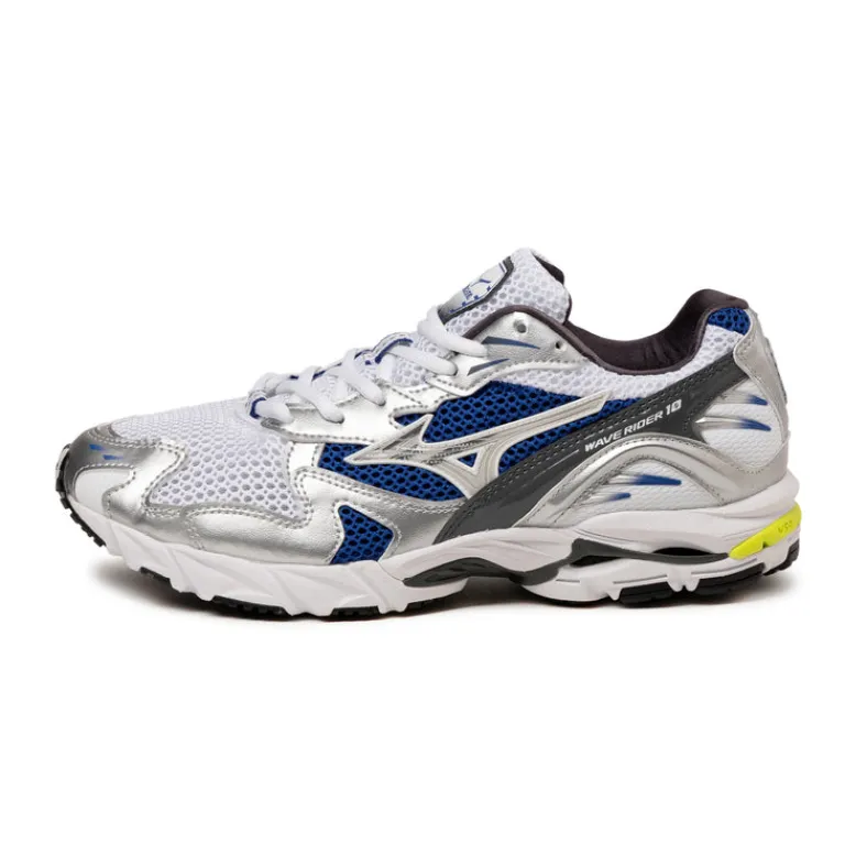 Mizuno Sneakers En Cuir|Sneakers Blancs*Wave Rider 10 Sport White / Silver / Surf the Web