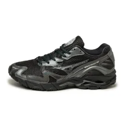 Mizuno Sneakers En Cuir|Chaussures De Running Retro*Wave Rider 10 Sport Black Sand / Black Sand / Metallic Gray