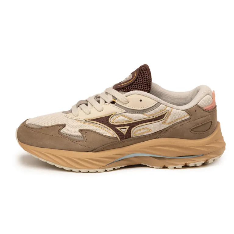 Mizuno Sneakers En Cuir|Chaussures De Running Retro*Wave Rider Beta Premium Vintage Khaki / Chicory Coffee / Lantana