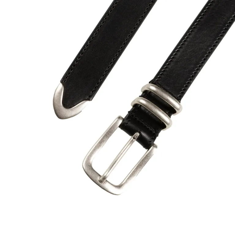 Molebo Alle Anzeigen|Ceinture*Refined Double Loop Leather Belt Black