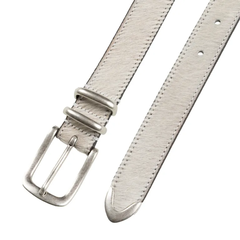Molebo Alle Anzeigen|Ceinture*Refined Double Loop Ponyhair Belt White