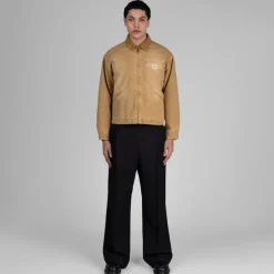 Museum of Peace & Quiet Gilets*Wordmark Canvas Work Jacket Tan