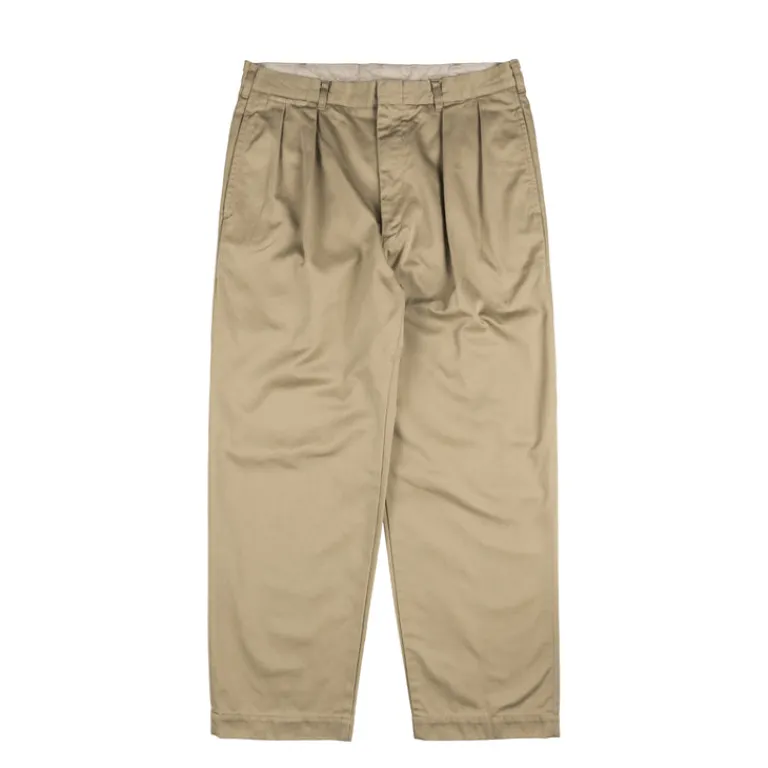 Nanamica Pantalons*Double Pleat Chino Pants Khaki