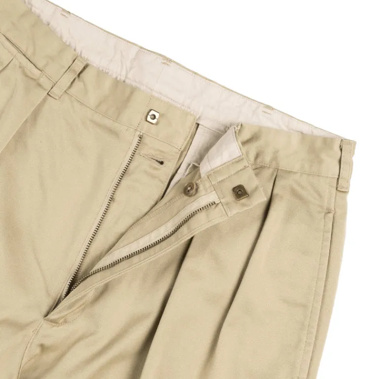 Nanamica Pantalons*Double Pleat Chino Pants Khaki