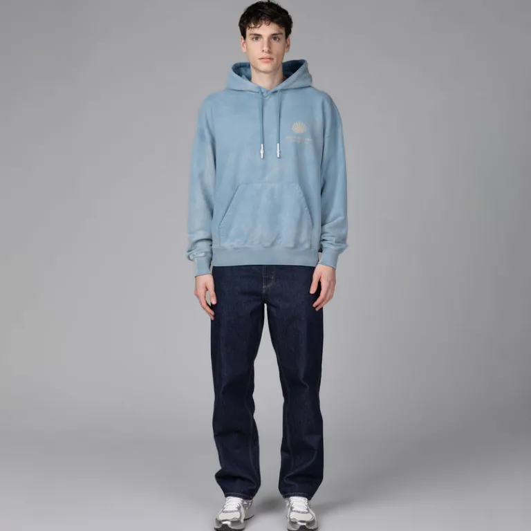 New Amsterdam Surf Association Sweats À Capuche*Logo Hoodie Washed Blue