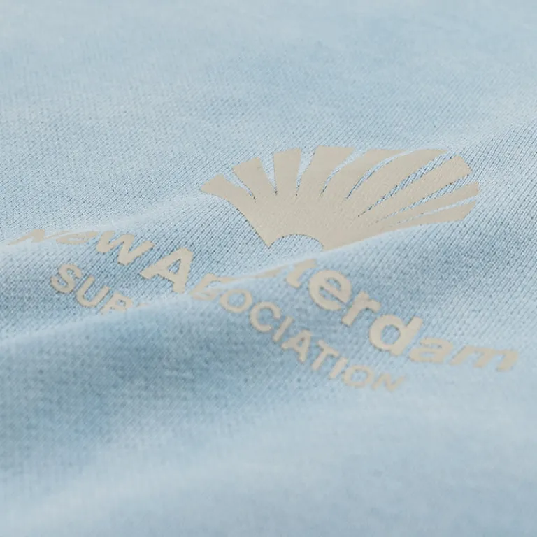 New Amsterdam Surf Association Sweats À Capuche*Logo Hoodie Washed Blue