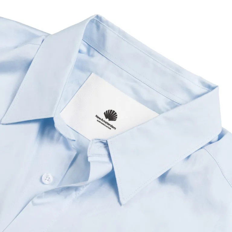 New Amsterdam Surf Association Chemises*Fluid Shirt Logo Jaquard Blue