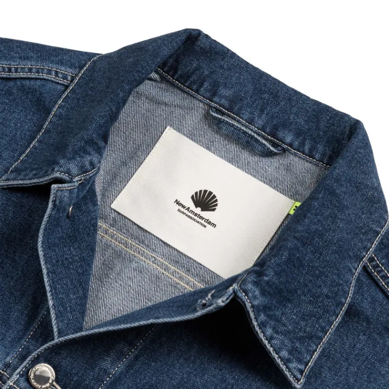 New Amsterdam Surf Association Gilets*Denim Coated Jacket Bleached