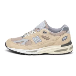 New Balance Sneakers En Cuir|Chaussures De Running Retro*U991BE2 *Made in England* Cuban Sand / Harbor Mist / Silver