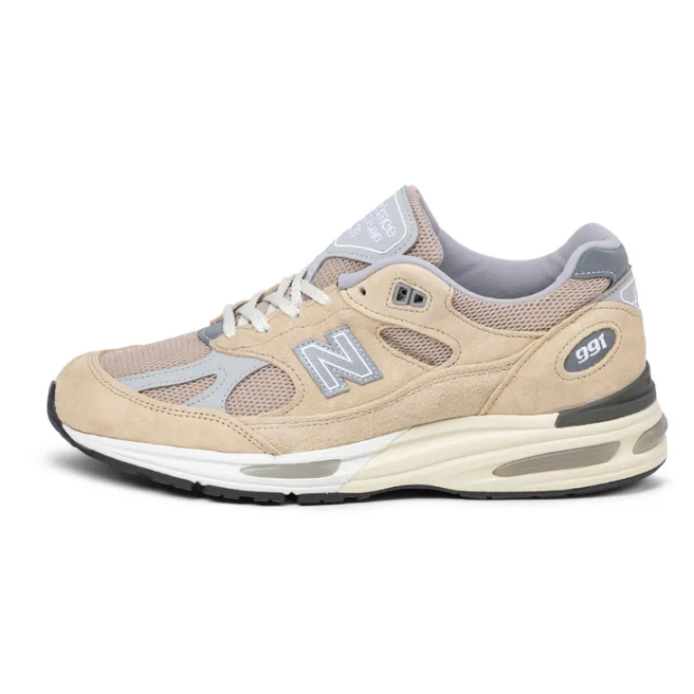 New Balance Sneakers En Cuir|Chaussures De Running Retro*U991BE2 *Made in England* Cuban Sand / Harbor Mist / Silver