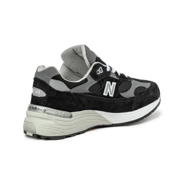 New Balance Sneakers En Cuir|Chaussures De Running Retro*U992BK *Made in USA* Black /Grey / Silver Metalic