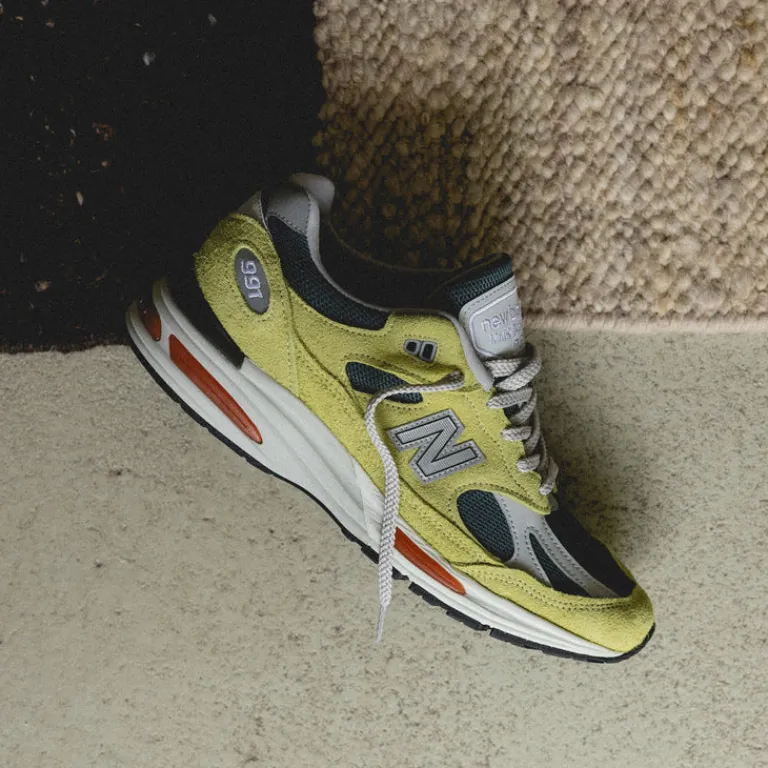 New Balance Sneakers En Cuir|Chaussures De Running Retro*U991GT2 *Made in England* Beechnut / Trekking Green / Oyster Mushroom / Rust