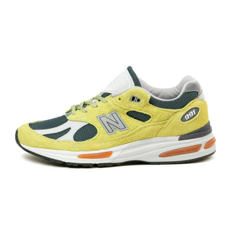 New Balance Sneakers En Cuir|Chaussures De Running Retro*U991GT2 *Made in England* Beechnut / Trekking Green / Oyster Mushroom / Rust
