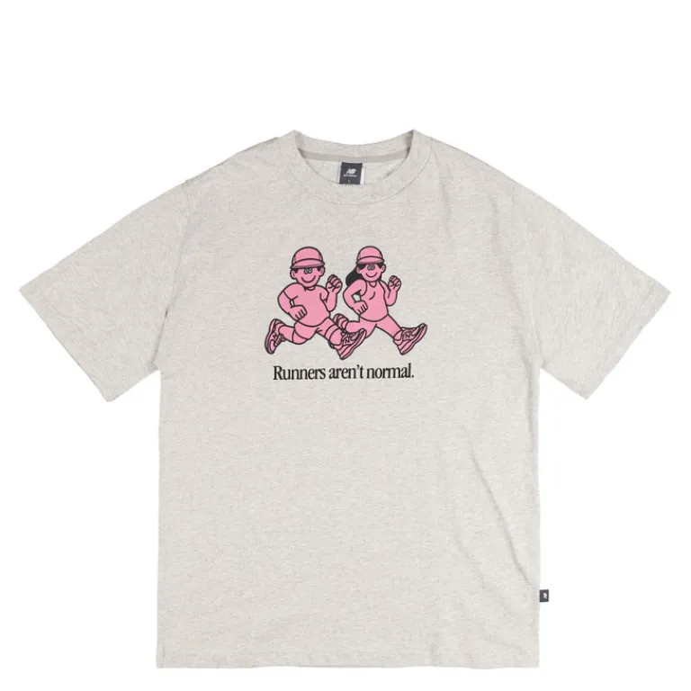 New Balance T-Shirts*x Face Oka Runner T-Shirt Ash Heather