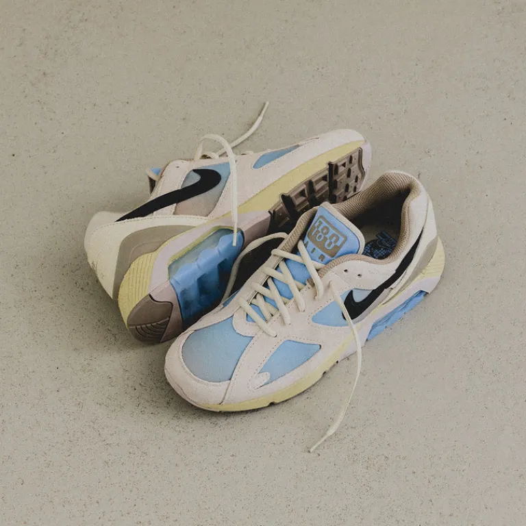Nike Sneakers En Cuir|Chaussures De Running Retro*Air 180 Light Khaki / Black / Team Gold / Psychic Blue