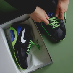 Nike Sneakers En Cuir|Chaussures De Running Retro*Air 180 QS Black / White / Action Green / Persian Violet