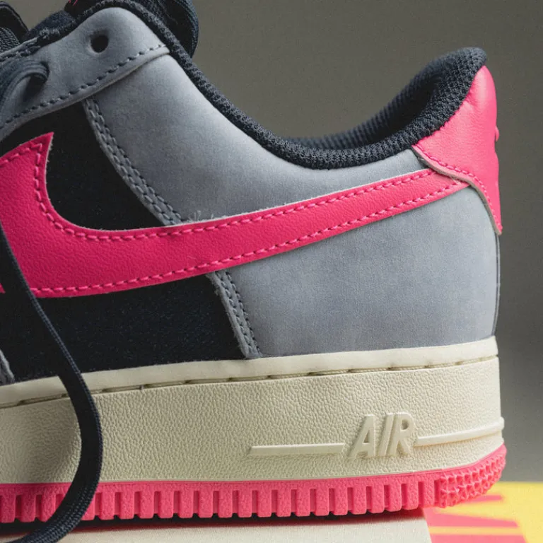 Nike Sneakers En Cuir*Air Force 1 '07 Dark Obsidian / Pink Blast / Ashen Slate