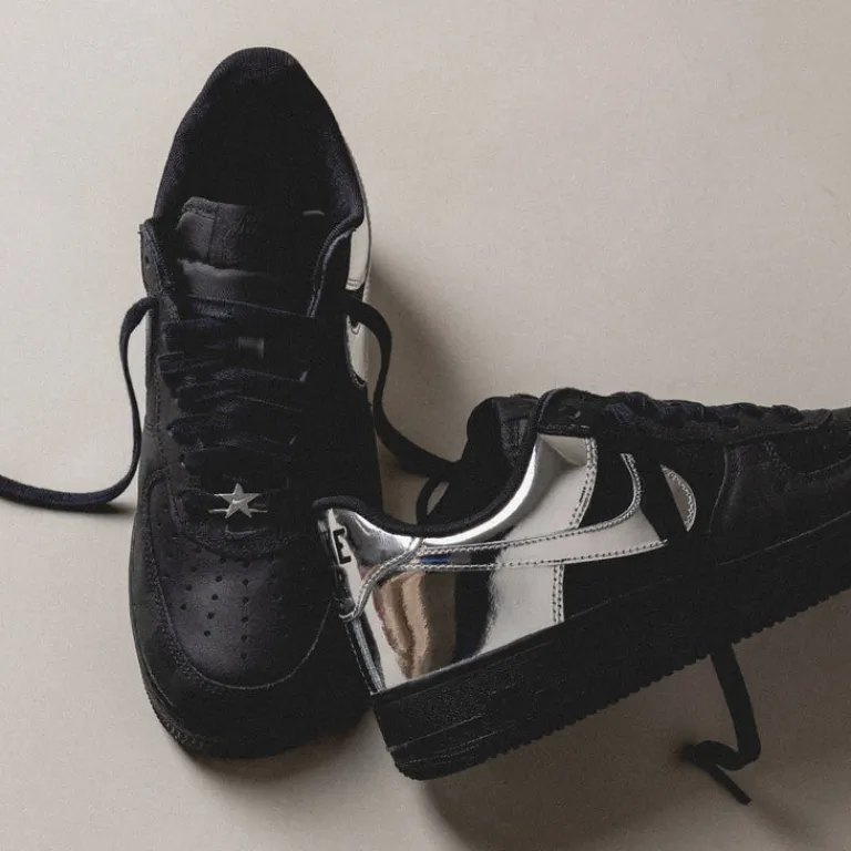 Nike Sneakers En Cuir*Air Force 1 Low Retro *All-Star* Black / Chrome / Black