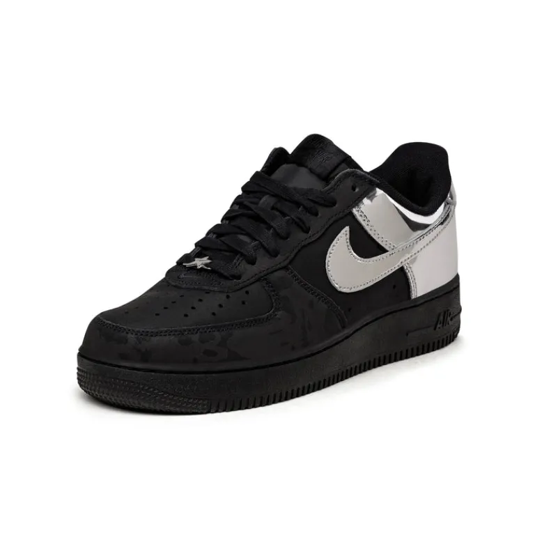 Nike Sneakers En Cuir*Air Force 1 Low Retro *All-Star* Black / Chrome / Black
