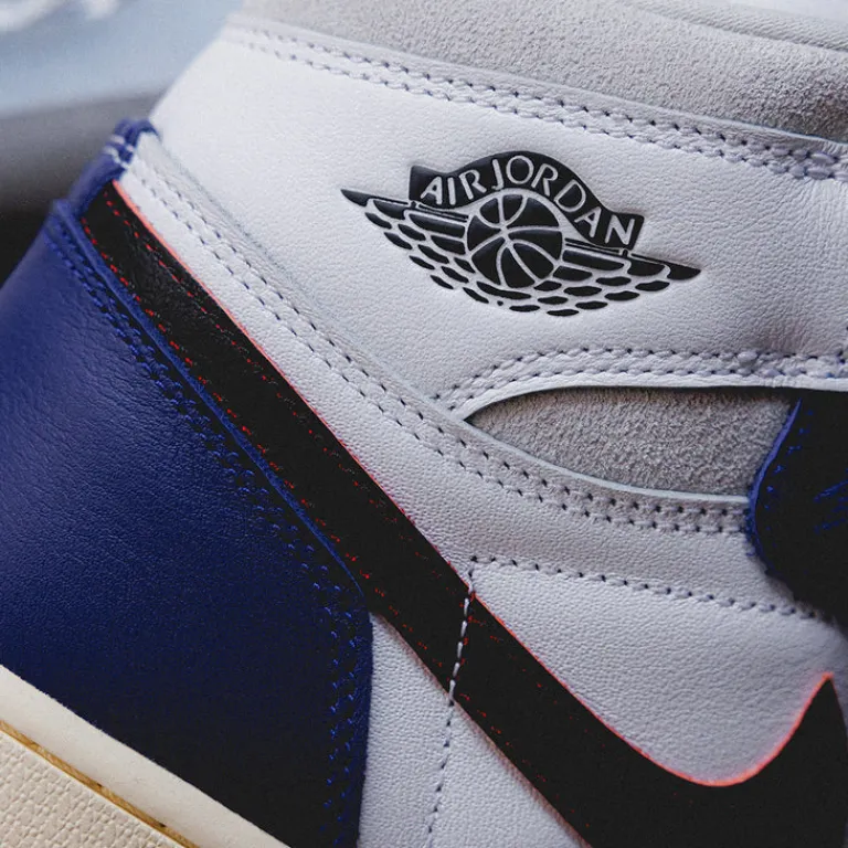 Jordan Sneakers Montantes|Sneakers En Cuir*Nike Air 1 Retro High OG *Rare Air* White / Black / Neutral Grey / Deep Royal Blue / Muslin