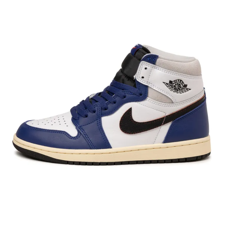 Jordan Sneakers Montantes|Sneakers En Cuir*Nike Air 1 Retro High OG *Rare Air* White / Black / Neutral Grey / Deep Royal Blue / Muslin