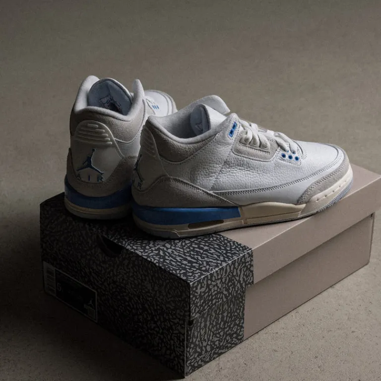 Jordan Sneakers Montantes|Sneakers En Cuir*Nike Air 3 Retro *Lucky Shorts* *GS* Summit White / Hdydrogen Blue / Legend Blue