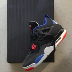 Jordan Sneakers Montantes|Sneakers En Cuir*Nike Air 4 Retro *Rare Air* Black / Fire Red / Deep Royal Blue