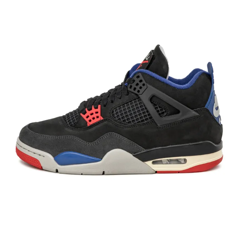Jordan Sneakers Montantes|Sneakers En Cuir*Nike Air 4 Retro *Rare Air* Black / Fire Red / Deep Royal Blue