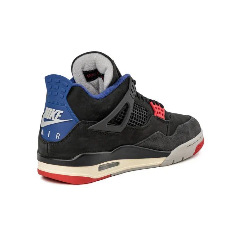 Jordan Sneakers Montantes|Sneakers En Cuir*Nike Air 4 Retro *Rare Air* Black / Fire Red / Deep Royal Blue