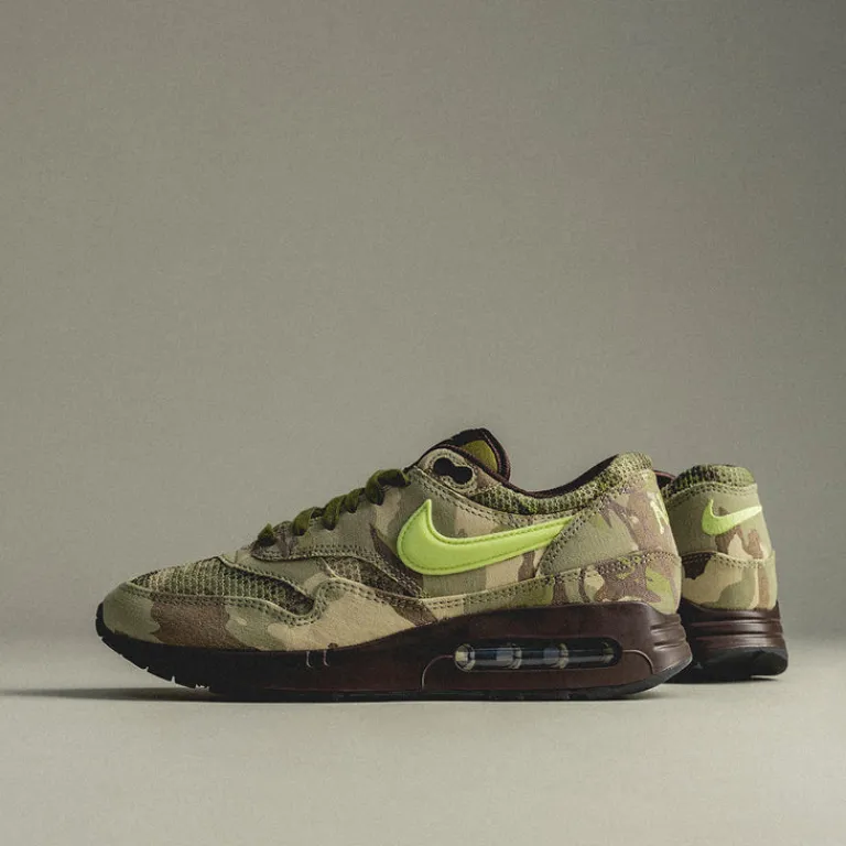 Nike Chaussures De Running Retro*Air Max 1 '86 *Big Bubble* Earth / Light Lemon Twist / Oil Green / Black