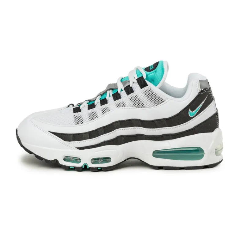 Nike Sneakers En Cuir|Sneakers Blancs*Air Max 95 OG *Black Border* White / Hyper Jade / Black / Metallic Silver