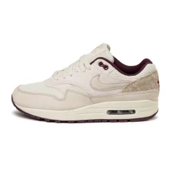 Nike Sneakers En Cuir|Chaussures De Running Retro*Air Max 1 PRM *Burgundy Crush* Sail / Light Orewood Brown