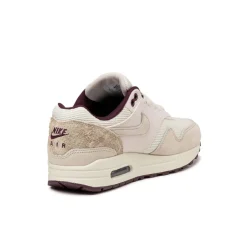 Nike Sneakers En Cuir|Chaussures De Running Retro*Air Max 1 PRM *Burgundy Crush* Sail / Light Orewood Brown