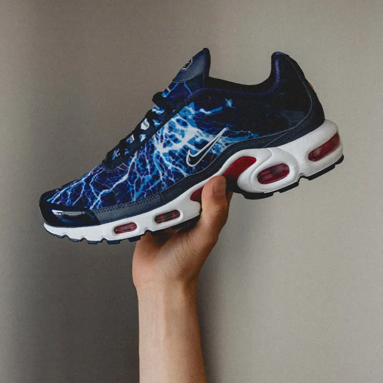 Nike Sneakers Végétaliens|Chaussures De Running Retro*Air Max Plus *Eclair Lightning* Midnight Navy / Midnight Navy / Salsa Red