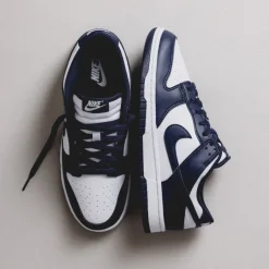 Nike Sneakers En Cuir*Dunk Low Retro White / Midnight Navy / White