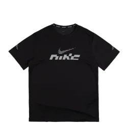Nike Running|T-Shirts*Miler Flash Dri-FIT UV Short-Sleeve Running Top Black / Reflective Silver