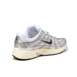 Nike Sneakers En Cuir|Chaussures De Running Retro*P-6000 White / Black / Metallic Silver / Flat Silver