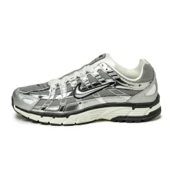 Nike Sneakers En Cuir|Chaussures De Running Retro*P-6000 Metallic Silver / Metallic Silver / Sail