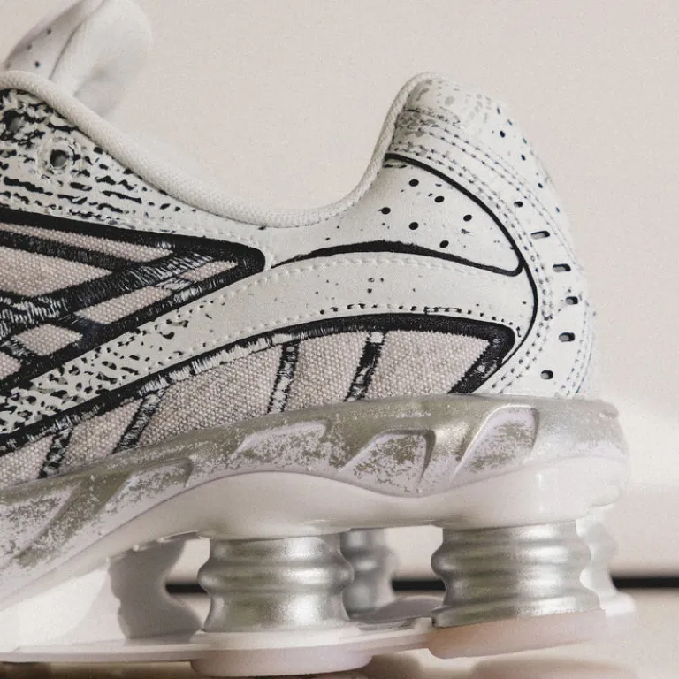 Nike Sneakers En Cuir|Chaussures De Running Retro*Shox Ride 2 White / Metallic Platinum / Black / Flat Gold