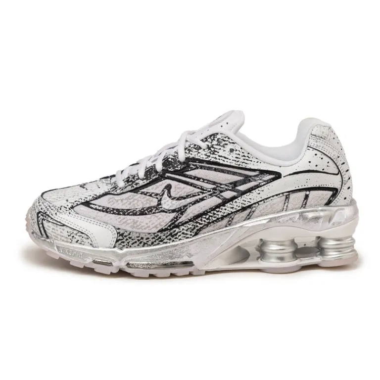 Nike Sneakers En Cuir|Chaussures De Running Retro*Shox Ride 2 White / Metallic Platinum / Black / Flat Gold