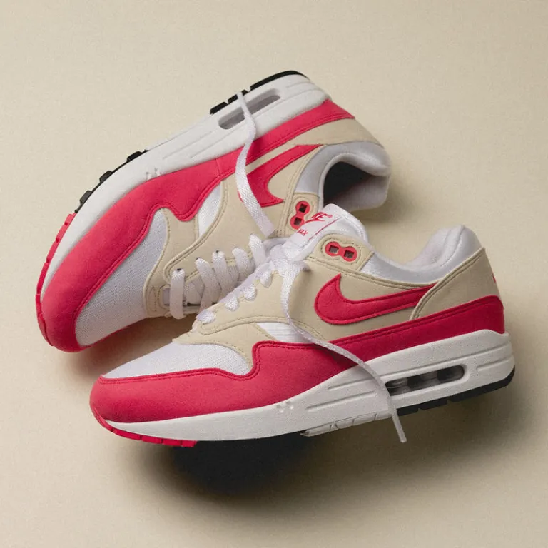 Nike Chaussures De Running Retro*Wmns Air Max 1 White / Aster Pink / Light Orewood Brown / Black
