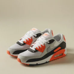 Nike Sneakers En Cuir|Chaussures De Running Retro*Wmns Air Max 90 White / Wolf Grey / Photon Dust / Black