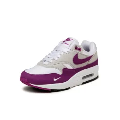 Nike Sneakers En Cuir|Chaussures De Running Retro*Wmns Air Max 1 '87 White / Bold Berry / Neutral Grey / Black