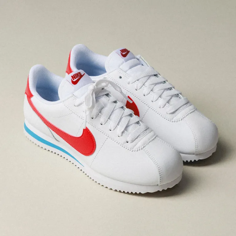 Nike Sneakers En Cuir|Sneakers Blancs*Wmns Cortez White / Varsity Red / Varsity Blue