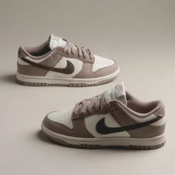 Nike Sneakers En Cuir*Wmns Dunk Low Sail / Plum Eclipse / Diffused Taupe