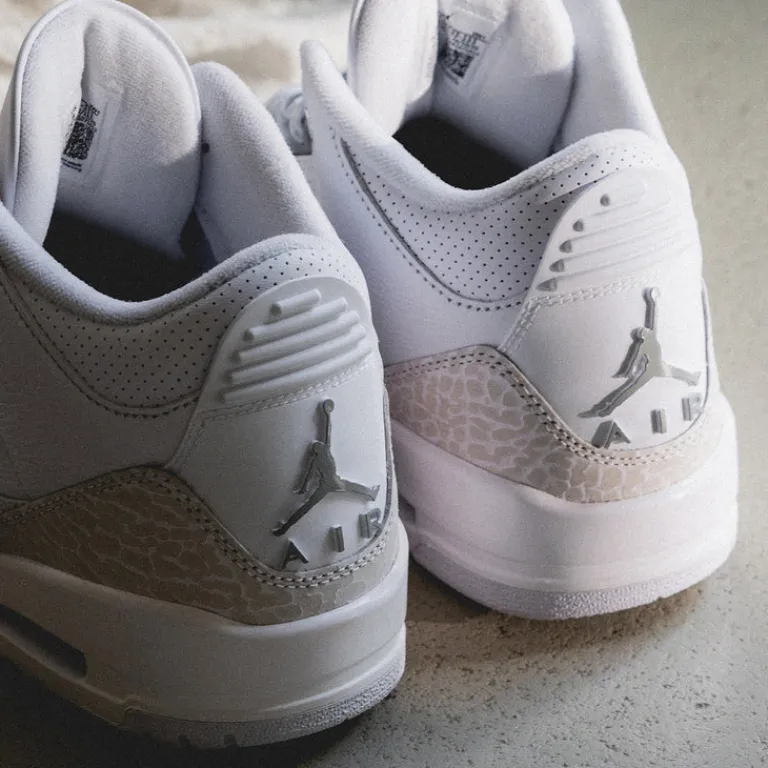 Jordan Sneakers Montantes|Sneakers En Cuir*NikeAir 3 Retro *Pure Money* White / Metallic Silver / White