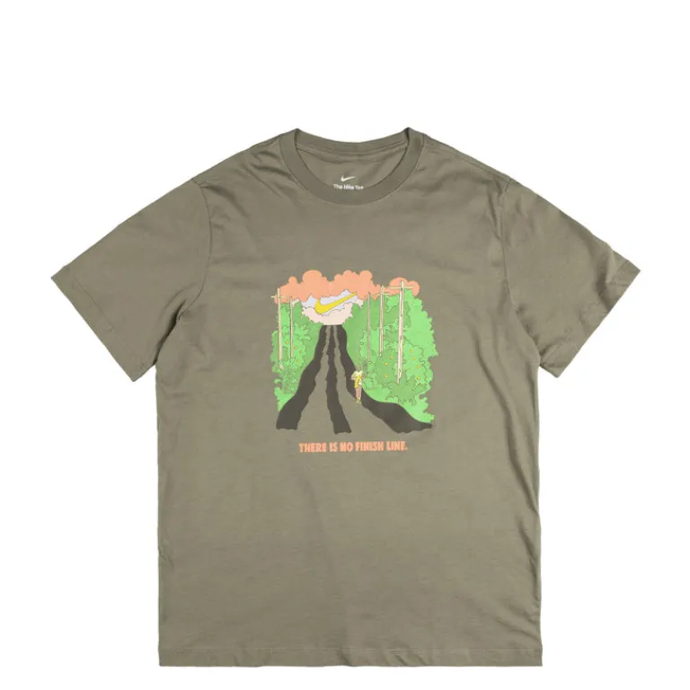 Nike T-Shirts*Running T-Shirt *There Is No Finish Line* Light Army